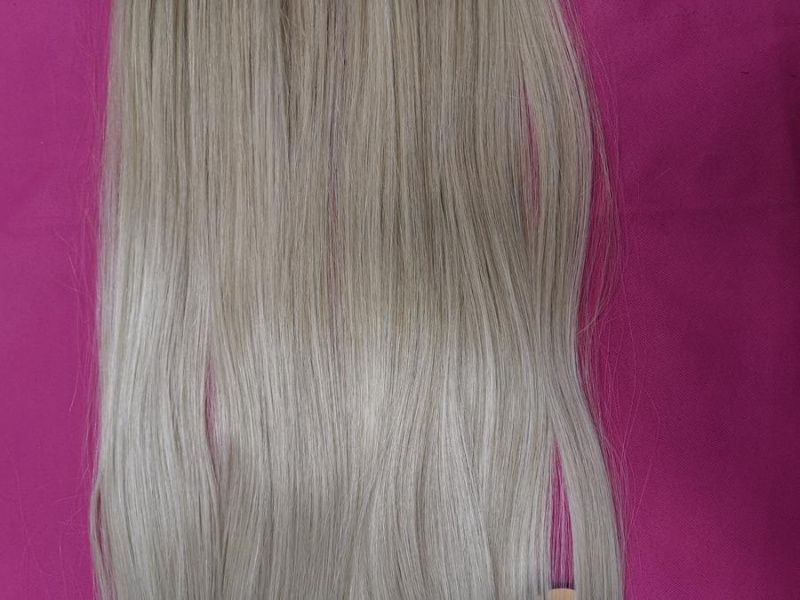 Фото Волосы прямые на леске искусственные цвет 26 блонд - магазин  "Домик Принцессы"