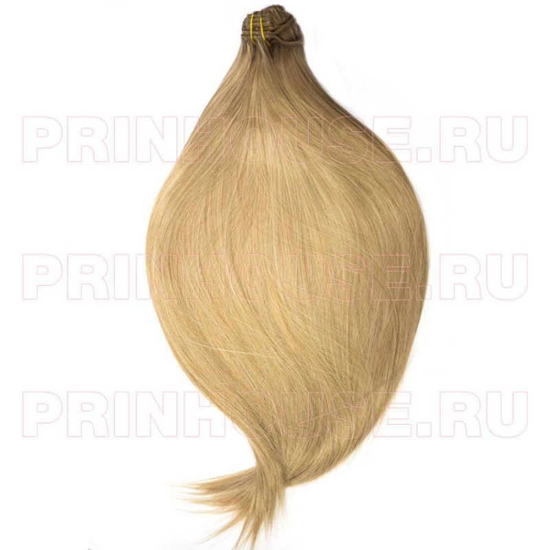 Фото Волосы на заколках искусственные 8 лент термо цвет 15 песочный блонд длина 60см - магазин  "Домик Принцессы"