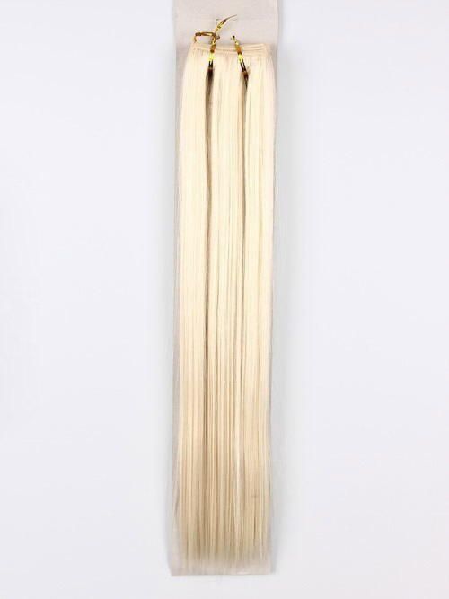 Фото Волосы на заколках искусственные 8 лент термо цвет 122 яркий блонд 45см - магазин  "Домик Принцессы"