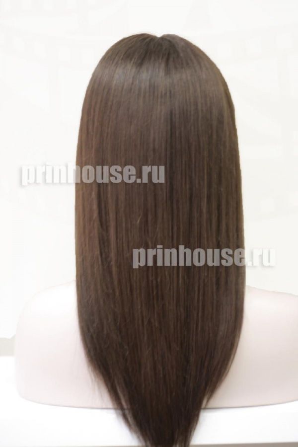Фото Натуральный парик из славянских волос средней длины цвет темный шоколад - магазин  "Домик Принцессы"