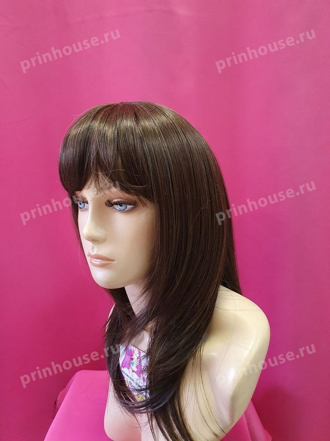 Фото Парик термо средней длины с челкой цвет темно-русый 8 - магазин  "Домик Принцессы"