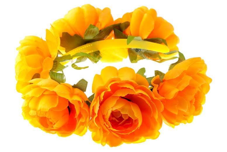 Фото Ободок для волос ярко оранжевые цветы - магазин  "Домик Принцессы"