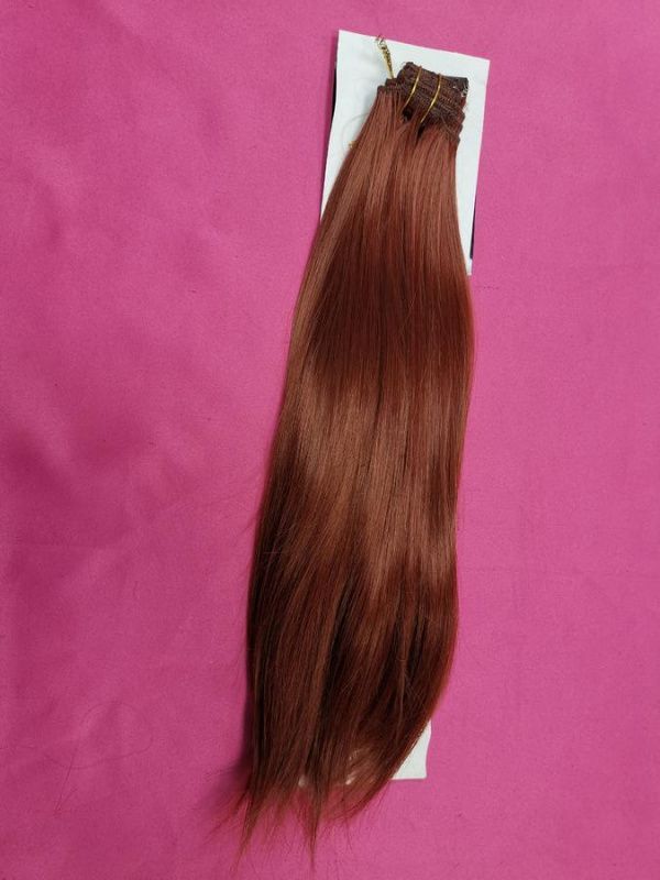 Фото Волосы на заколках искусственные прямые 8 лент 45см оттенок 375О - магазин  "Домик Принцессы"