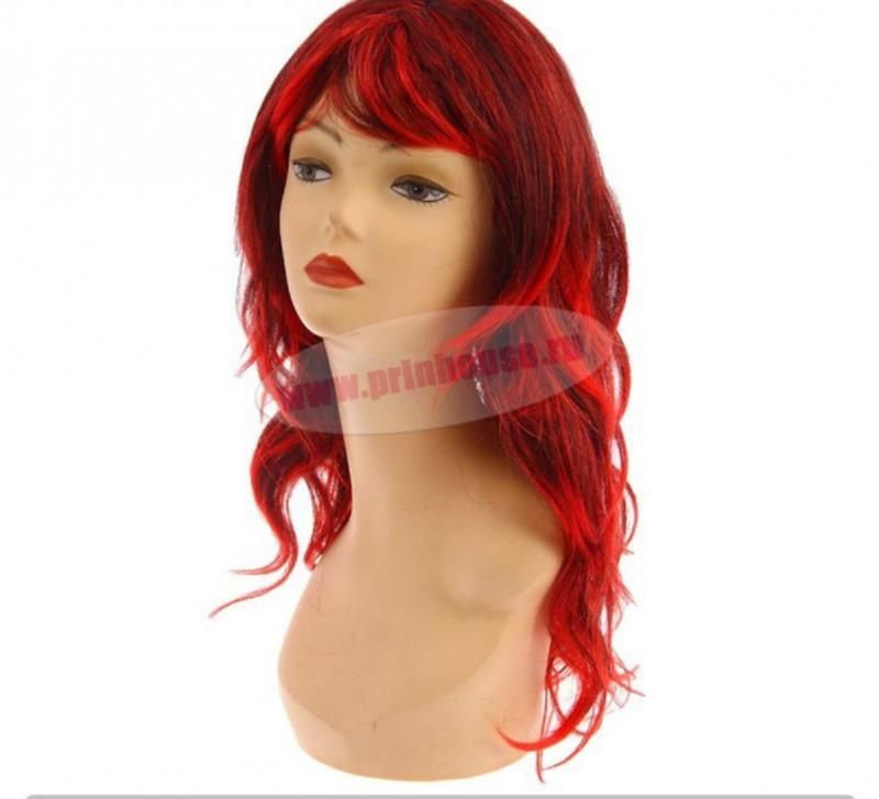 Фото Карнавальный парик укладка 120 г цвет красный - магазин  "Домик Принцессы"