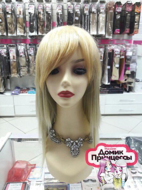 Фото Челка-накладка из натурального волоса с макушкой цвет 26 натуральный блонд - магазин  "Домик Принцессы"