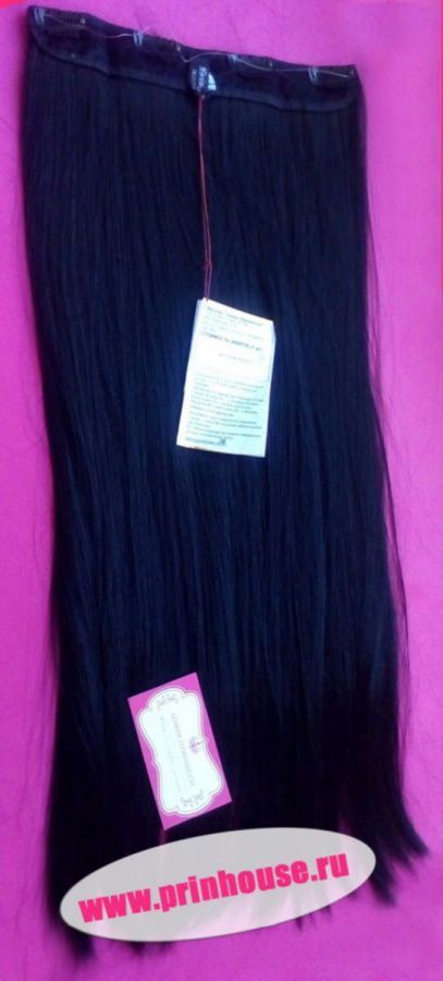 Фото Волосы прямые на леске искусственные цвет #1 черный - магазин  "Домик Принцессы"