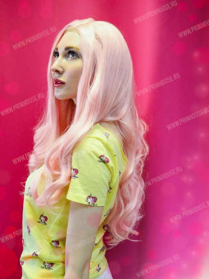 Фото Парик искусственный на сетке цвет розовый - магазин  "Домик Принцессы"