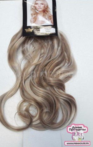 Фото Волосы искусственные канекалон термо на заколках 8 лент 50см локоны Цвет L15/613 - магазин  "Домик Принцессы"