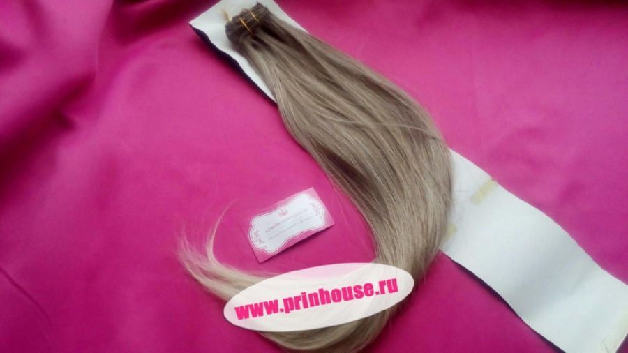 Фото Волосы на заколках искусственные 8 лент термо цвет 10Т613 мелированный блонд длина 60см - магазин  "Домик Принцессы"