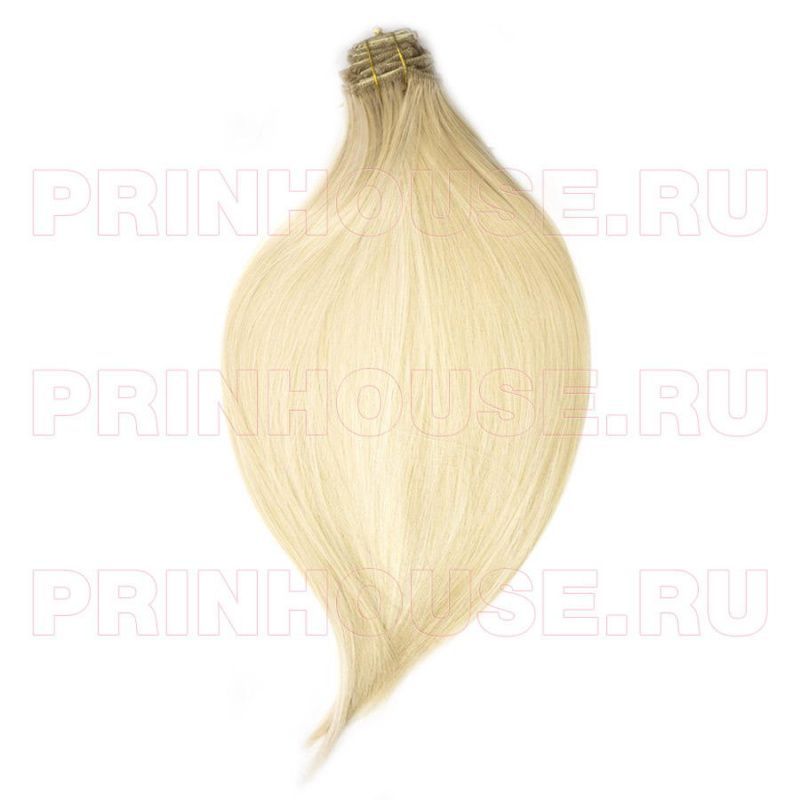 Фото Волосы на заколках искусственные 8 лент термо цвет 26 песочный блонд длина 45см - магазин  "Домик Принцессы"