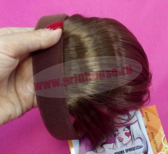 Фото Челка из искусственных волос на ободке цвет 12 - магазин  "Домик Принцессы"