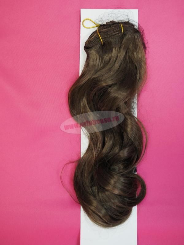 Фото Волосы на заколках искусственные локоны 45см цвет 10 русый - магазин  "Домик Принцессы"