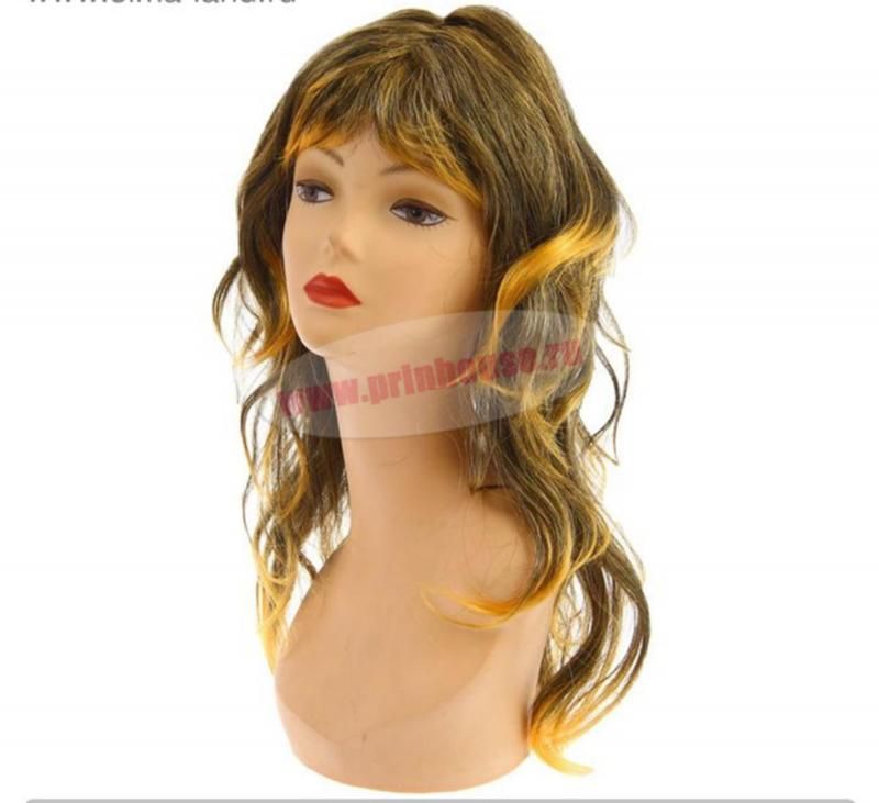Фото Карнавальный парик укладка 120 г цвет желтый - магазин  "Домик Принцессы"