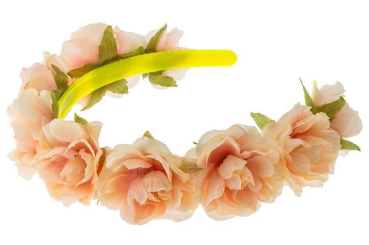 Фото Ободок с цветами персиковый - магазин  "Домик Принцессы"
