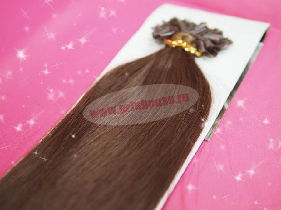 Фото Волосы натуральные на капсулах 55см цвет 34 - магазин  "Домик Принцессы"
