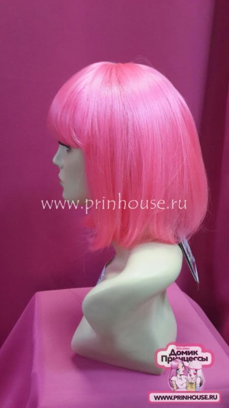 Фото Парик каре цвет ярко-розовый - магазин  "Домик Принцессы"