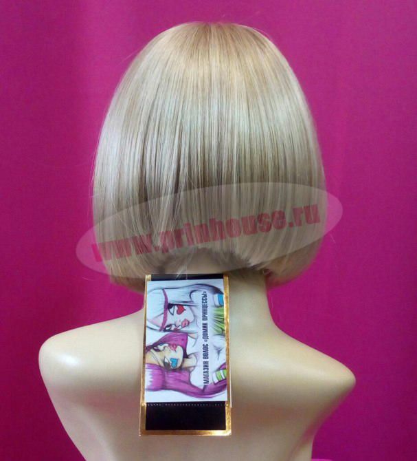 Фото Парик короткая филированная стрижка с челкой цвет блонд 15bt613 - магазин  "Домик Принцессы"