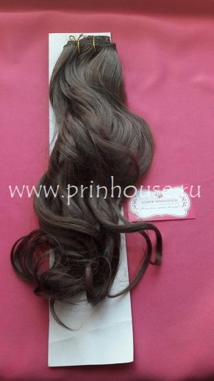 Фото Волосы на заколках искусственные локоны 45см цвет 18 темно-русый - магазин  "Домик Принцессы"
