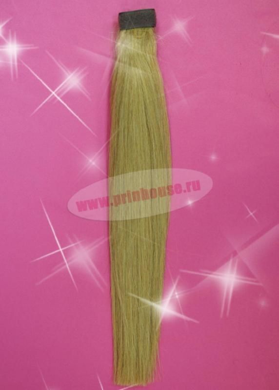 Фото Накладной хвост из натуральных волос на ленте 40cм цвет №16 - магазин  "Домик Принцессы"