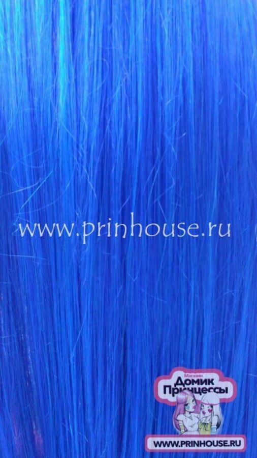 Фото Парик супер длинный искусственный 70 см Цвет синий royal blue - магазин  "Домик Принцессы"