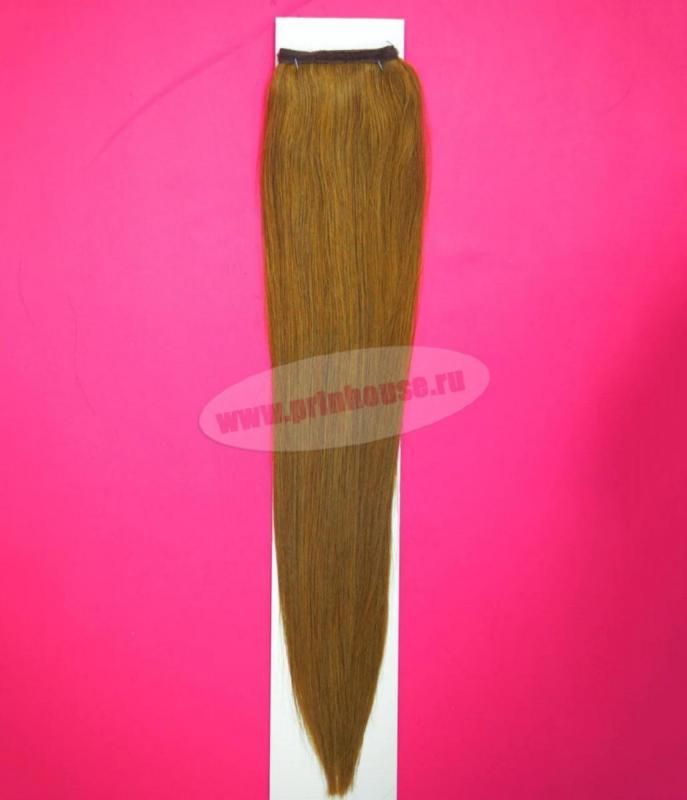 Фото Накладной хвост из натуральных волос на ленте 53cм цвет 8 русый - магазин  "Домик Принцессы"