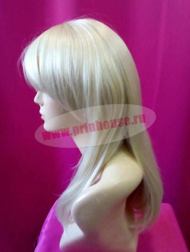 Фото Парик из искусственный волос средней длины с челкой Цвет блонд 613 - магазин  "Домик Принцессы"
