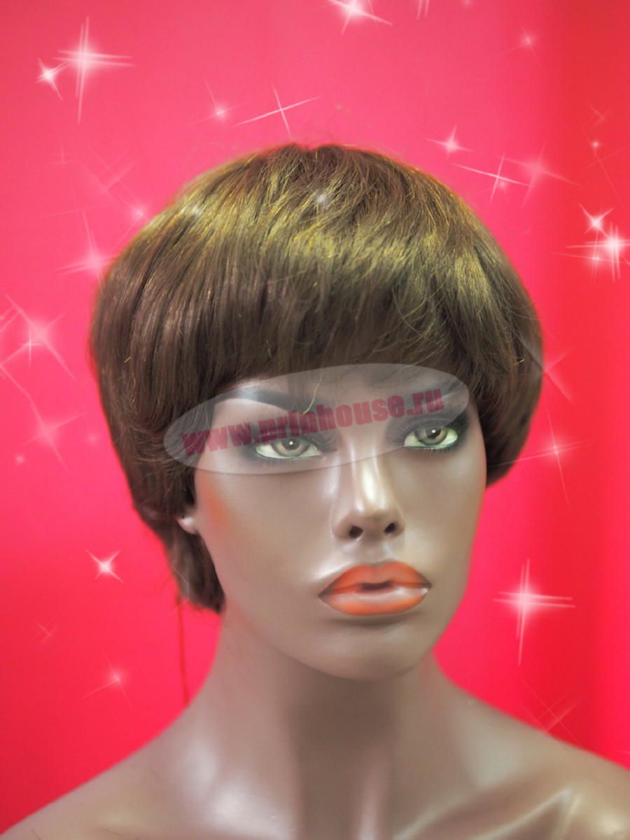 Фото Парик из натуральных волос на сетке короткая стрижка цвет 10 - магазин  "Домик Принцессы"