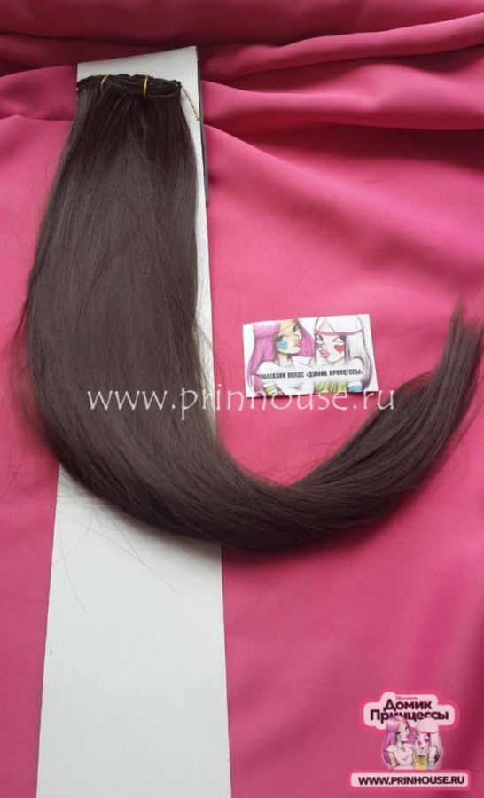 Фото Волосы на заколках искусственные 8 лент термо цвет 5 длина 60 см - магазин  "Домик Принцессы"