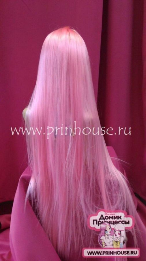 Фото Парик супер длинный искусственный 70 см Цвет №80 светло-розовый - магазин  "Домик Принцессы"