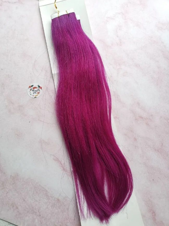 Фото Волосы для ленточного наращивания ,цвет фиолетовый, длина 30см, 1шт - магазин  "Домик Принцессы"