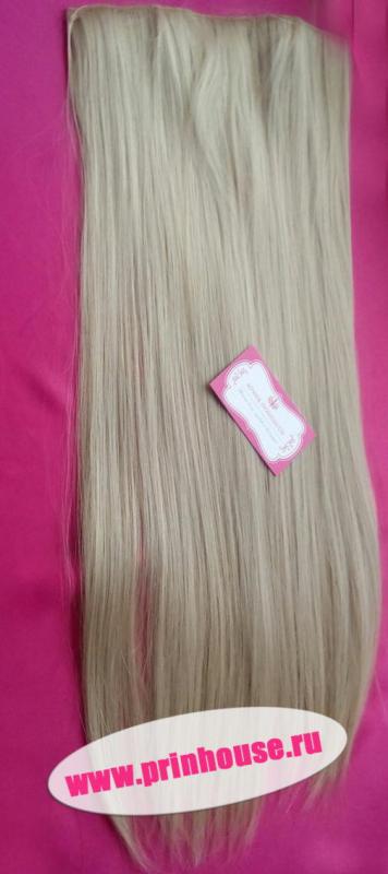 Фото Волосы прямые на леске искусственные цвет #122 платиновый блонд - магазин  "Домик Принцессы"