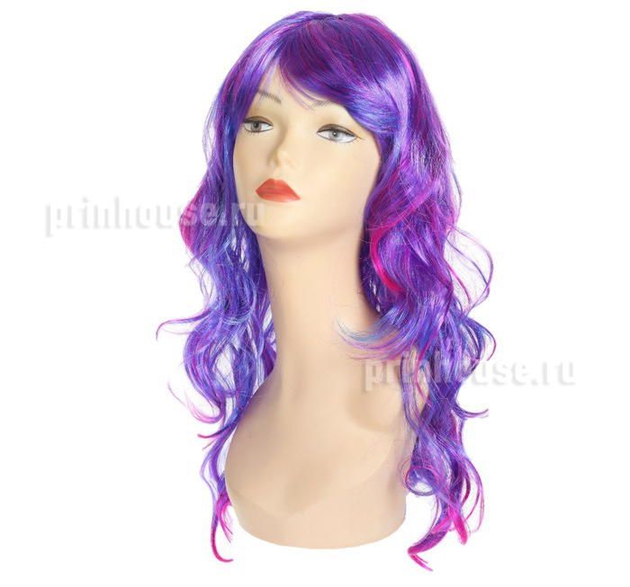 Фото Карнавальный парик стильный фиолетовый - магазин  "Домик Принцессы"