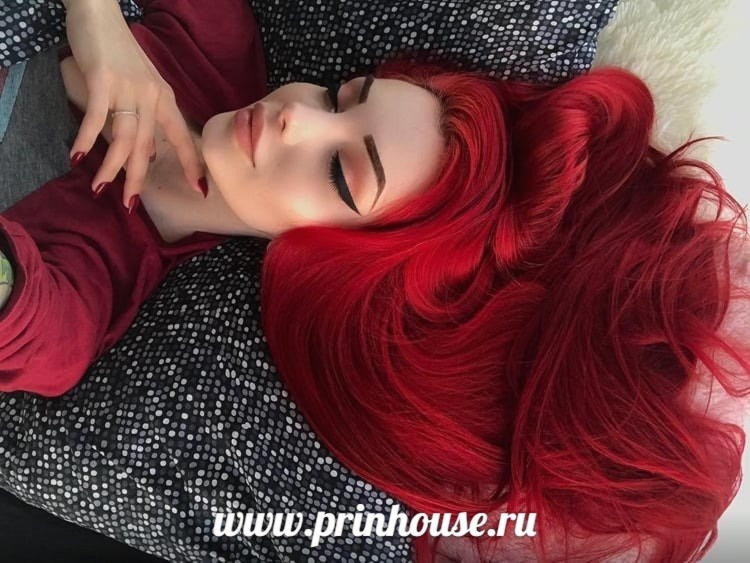 Фото Волосы на заколках искусственные термо №131 ярко рыжие янтарь - магазин  "Домик Принцессы"