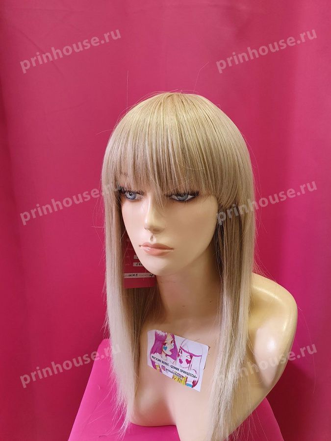 Фото Парик средней длинный с чёлкой цвет холодное мелирование 15t613 - магазин  "Домик Принцессы"