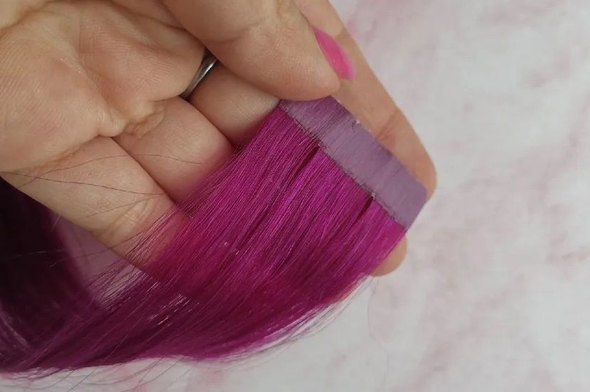 Фото Волосы для ленточного наращивания ,цвет фиолетовый, длина 30см, 1шт - магазин  "Домик Принцессы"