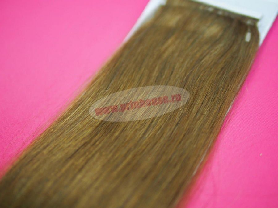 Фото Натуральные волосы для ленточного наращивания 5 стрипов по 30 см длина 55 см цвет 10 - магазин  "Домик Принцессы"
