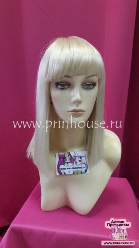 Фото Парик длинное каре с челкой Цвет 613 яркий блонд - магазин  "Домик Принцессы"
