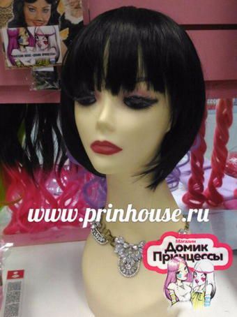 Фото Парик каре с челкой термо цвет 1 черный - магазин  "Домик Принцессы"