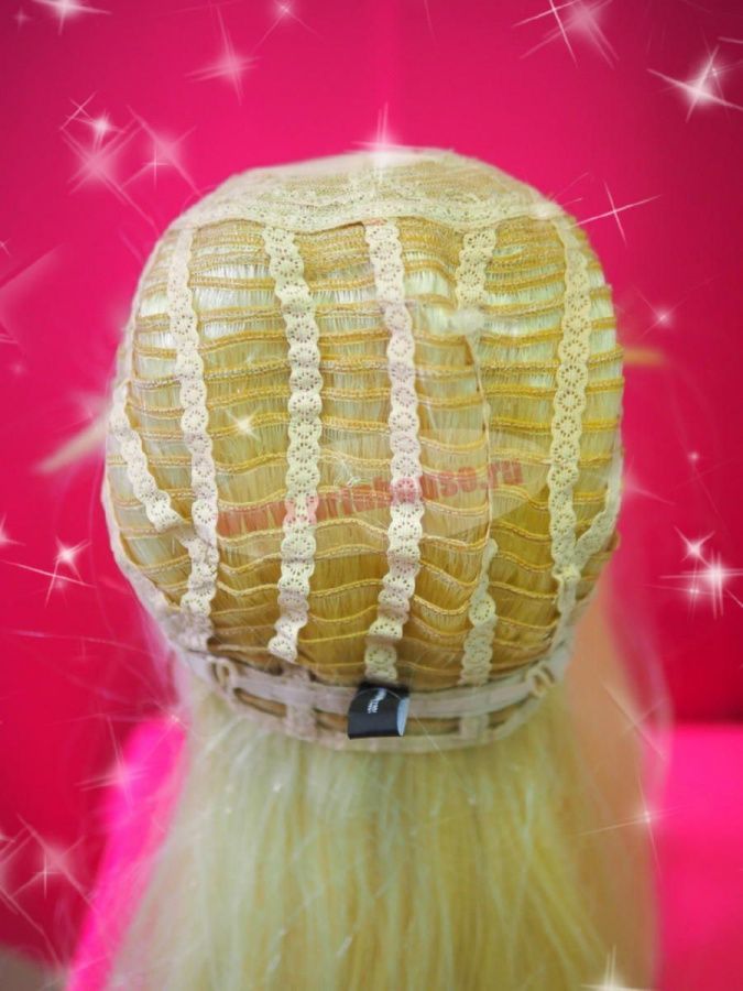 Фото Парик из натуральных волос длинные волос длинный цвет блонд 613 - магазин  "Домик Принцессы"