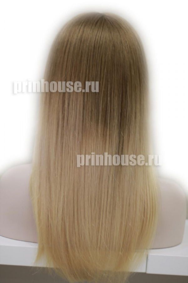 Фото Натуральный парик из славянских волос длинный без челки цвет омбре - магазин  "Домик Принцессы"