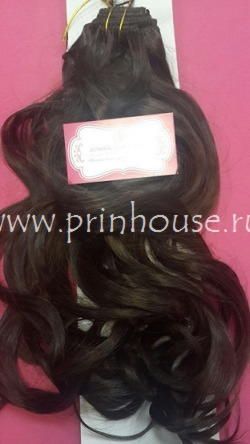 Фото Волосы на заколках искусственные локоны 45см цвет 7 темный каштан - магазин  "Домик Принцессы"