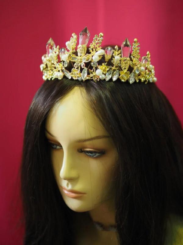 Фото Диадема для волос с золотыми кристаллами - магазин  "Домик Принцессы"