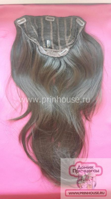Фото Накладка из искусственных термо волос цвет 8 светлый шоколад 60см легкий локон - магазин  "Домик Принцессы"