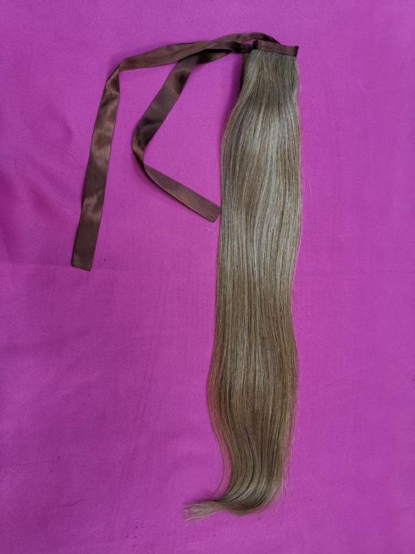 Фото Накладной хвост из натуральных волос на ленте 50cм цвет 16 - магазин  "Домик Принцессы"