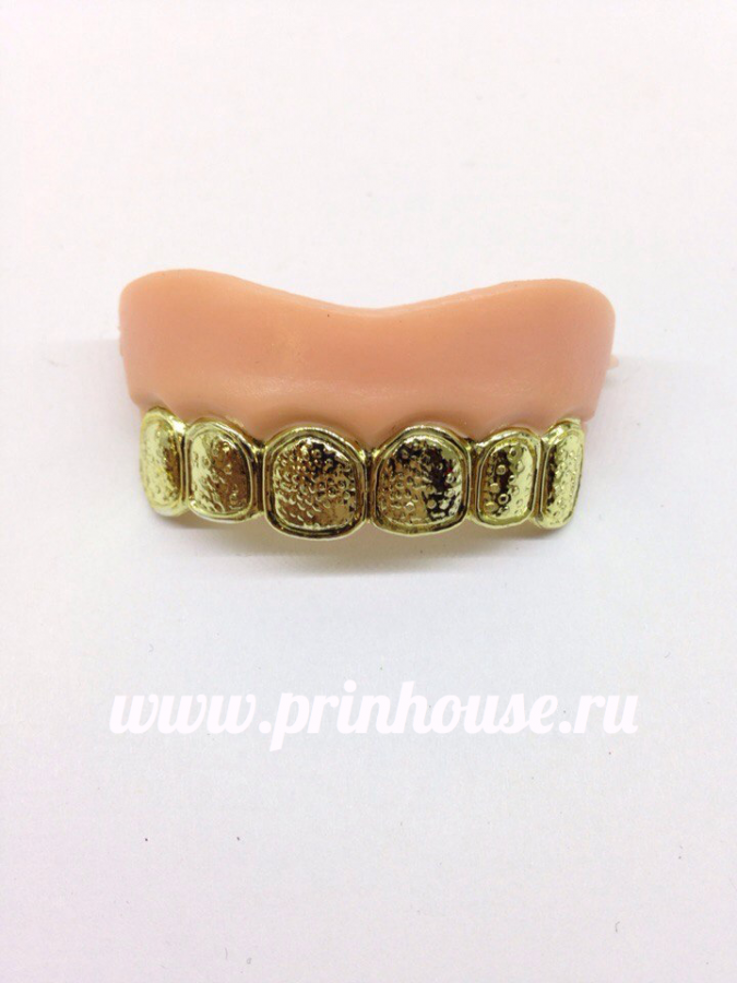 Фото Зубы накладные блестящие золотые арт. 318651 - магазин  "Домик Принцессы"