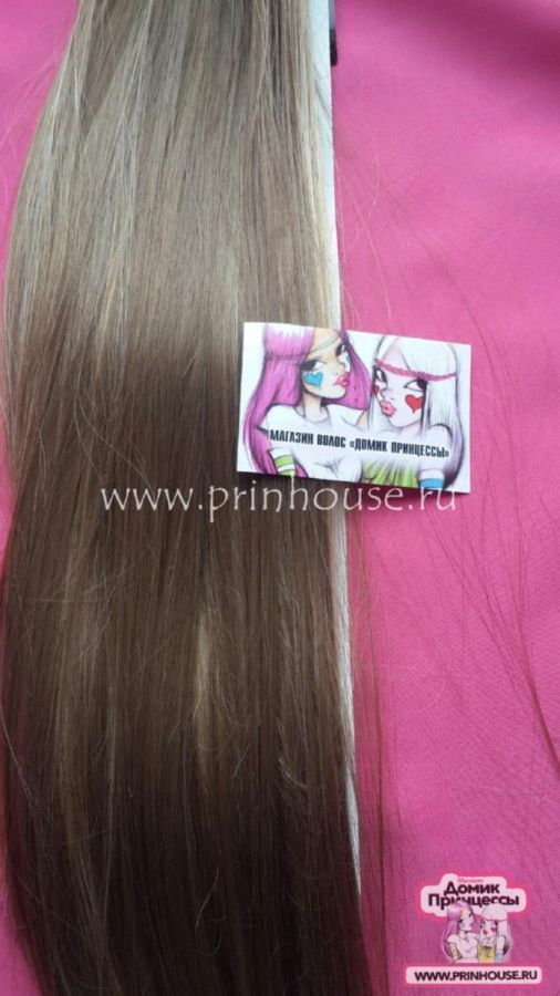Фото Волосы на заколках искусственные 8 лент термо цвет 12H124 длина 60 см - магазин  "Домик Принцессы"