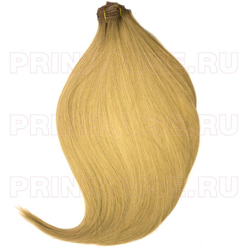Фото Волосы на заколках искусственные 8 лент термо цвет 19 золотистый блонд длина 60см - магазин  "Домик Принцессы"