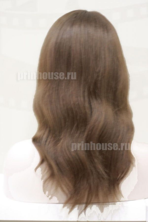 Фото Натуральный парик из славянских волос средней длины локоны цвет шоколад - магазин  "Домик Принцессы"