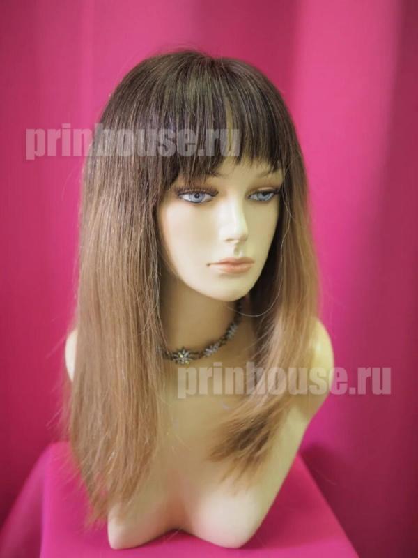 Фото Натуральный парик из славянских волос средней длины, прямой с эффектом омбре - магазин  "Домик Принцессы"