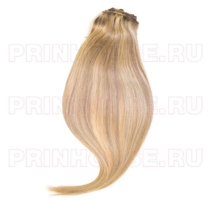 Фото Волосы на заколках 55 см 8 лент прямые цвет №12/124 - магазин  "Домик Принцессы"